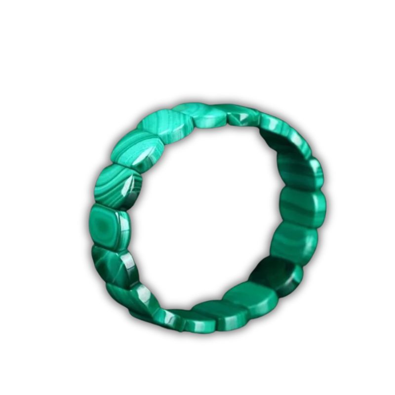 bracelet Pierres Rectangulaires Malachite,  cadeau lithothérapie homme, femme et adolescent