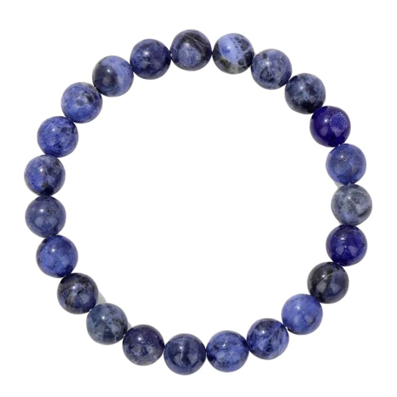 bracelet Sodalite Boules 8 mm - 19 cm, cadeau homme et femme