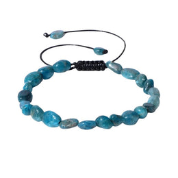 Bracelet soul en pierres d'apatite ajustable, cadeau homme ou femme