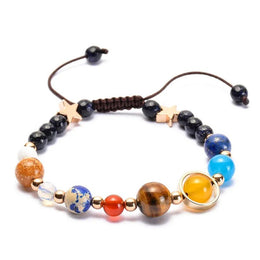 bracelet Pierres Système Solaire huit planètes, cadeau homme ou femme 