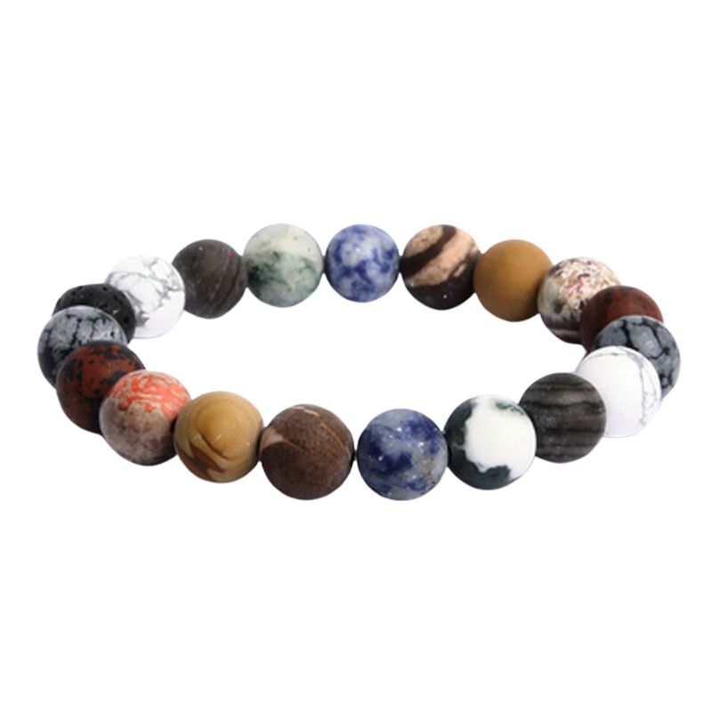 bracelet Système Solaire Perles 10 mm, cadeau homme ou femme
