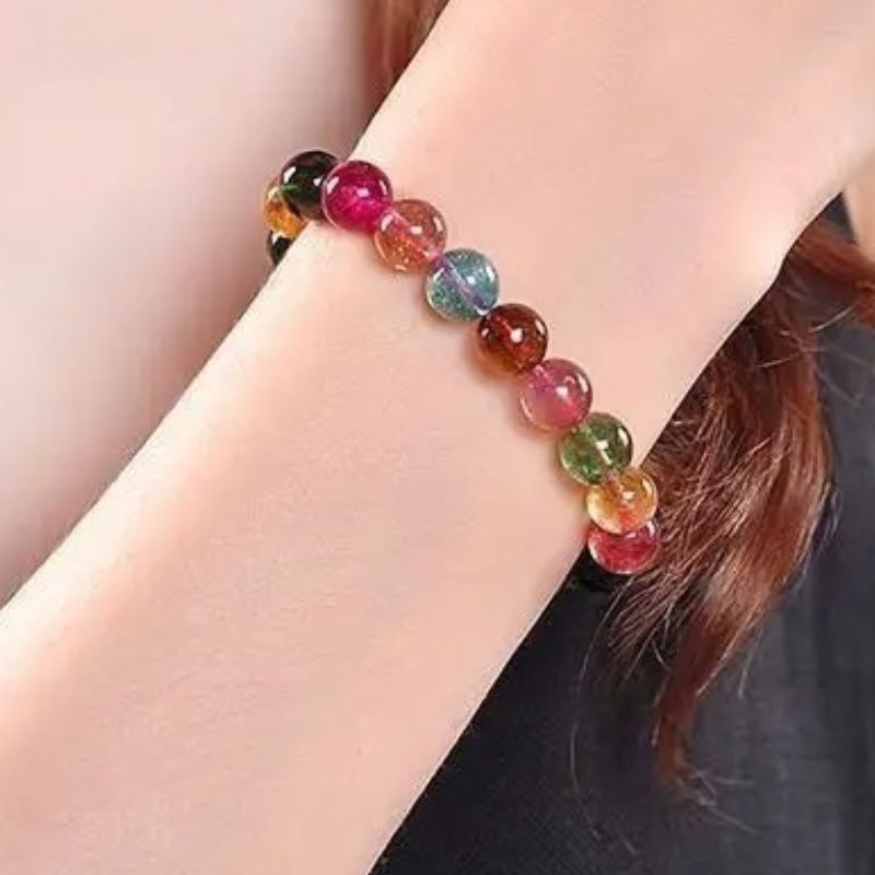 bracelet Tourmaline Boules 10 mm, cadeau lithothérapie homme, femme et ados