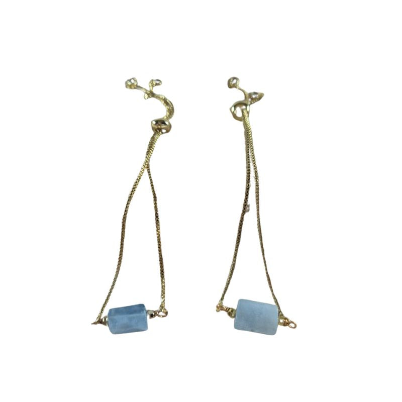 Bracelets fins "Exquis" en pierre naturelle Aigue-Marine ajustables, cadeaux femme et homme