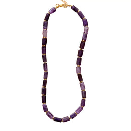collier cylindre pierres améthyste cadeau lithothérapie homme et femme