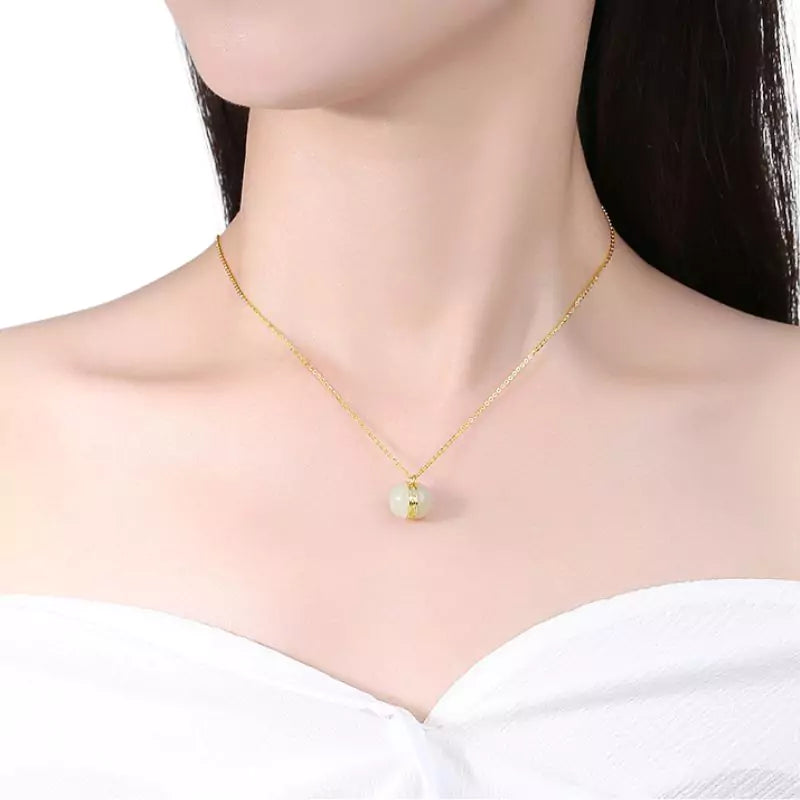 Collier Jade vert "Harmonie Impériale" or, cadeau femme