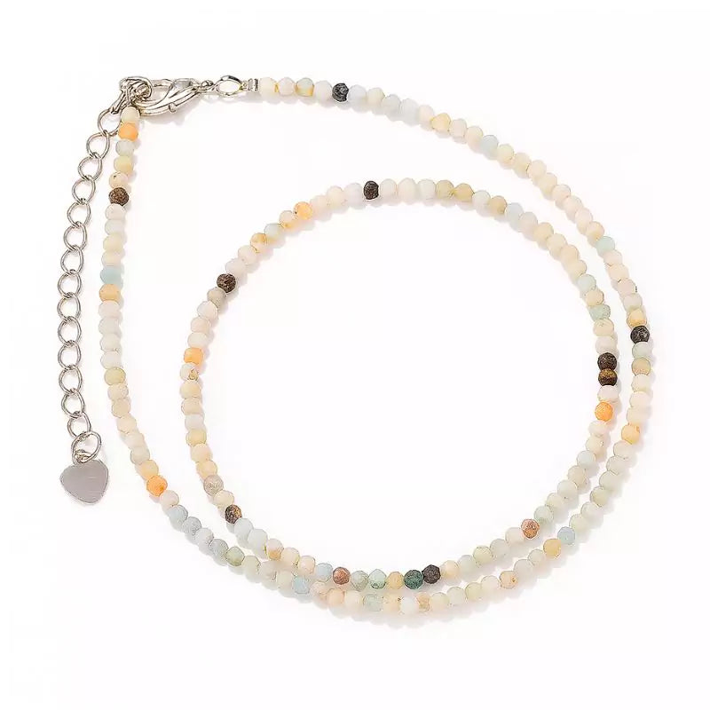 Collier perles amazonite "secret", cadeau femme