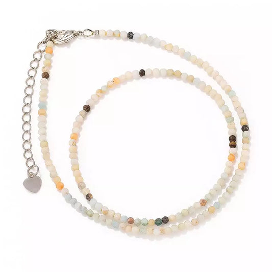 Collier perles amazonite "secret", cadeau femme
