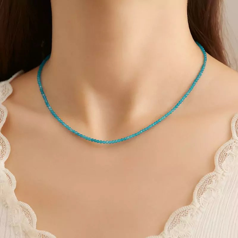 Collier perles apatite "secret", cadeau femme et ados