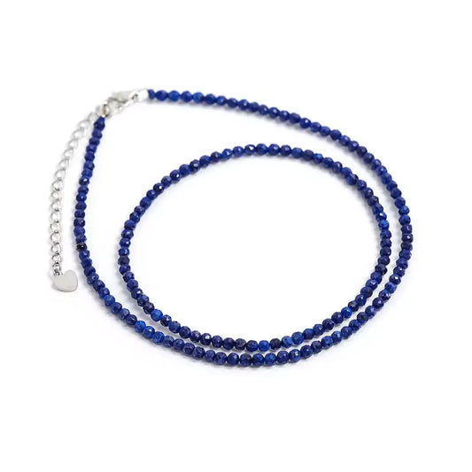 Collier perles lapis-lazuli "secret", cadeau femme 