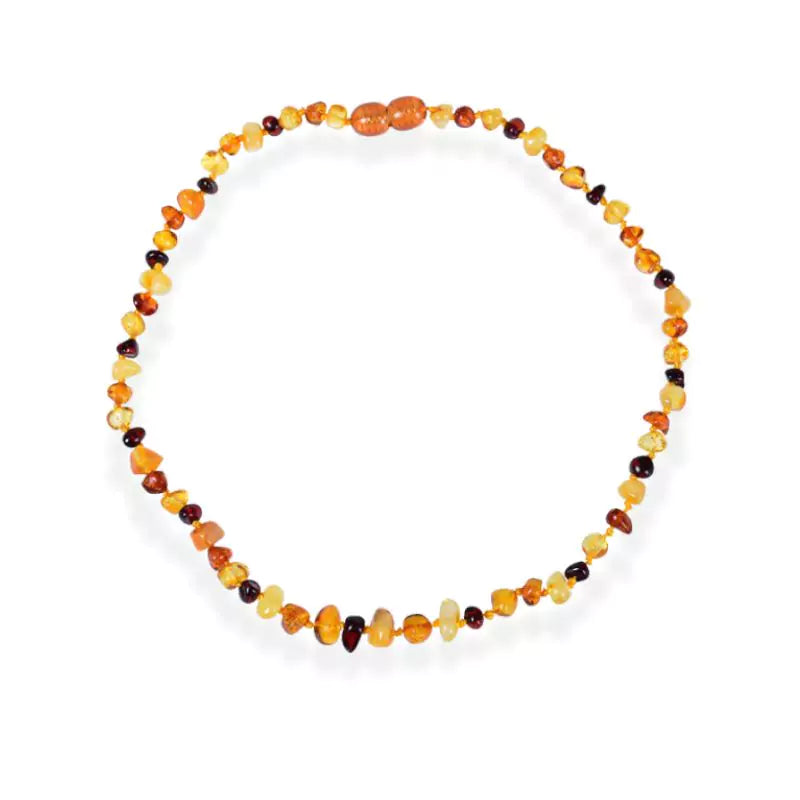 Collier pierre ambre multicolore de baltique, cadeau lithothérapie homme, femm, ados et enfant