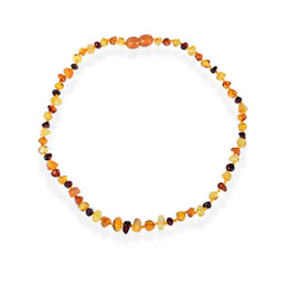 Collier pierre ambre multicolore de baltique, cadeau lithothérapie homme, femm, ados et enfant