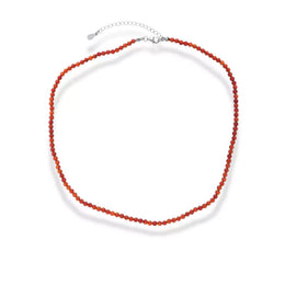 collier pierres agate rouge "sonia"3 mm, cadeau lithothérapie femme homme