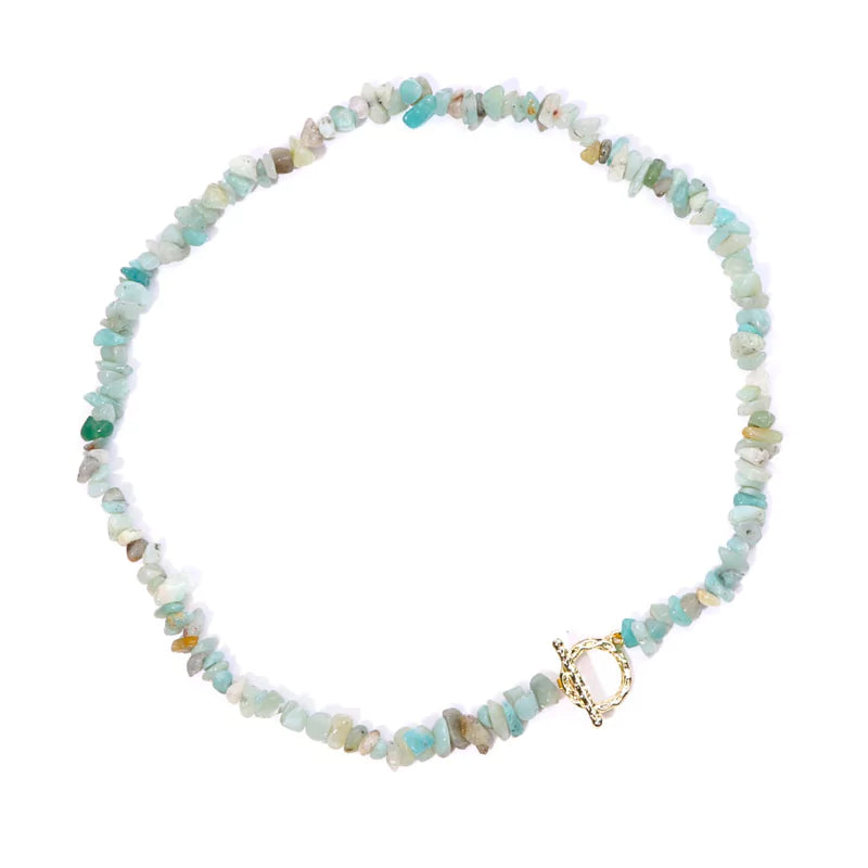 collier Pierres amazonite "Élégance", cadeau de lithothérapie pour homme, femme et ados