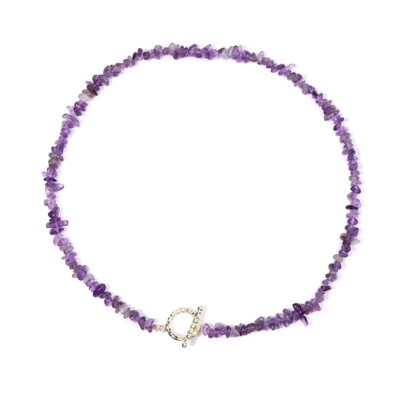 collier Pierres améthyste "Élégance", cadeau de lithothérapie homme ou femme