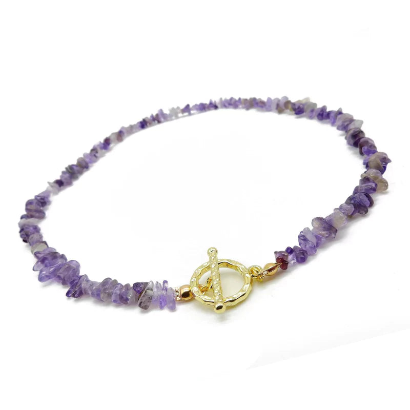 collier Pierres améthyste "Élégance", cadeau de lithothérapie homme, femme et ados