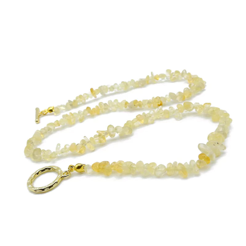 collier Pierres Citrine "Élégance", cadeau de lithothérapie pour homme, femme et ados