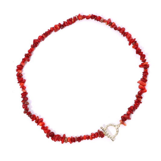 collier Pierres corail "Élégance", cadeau de lithothérapie pour homme ou femme 
