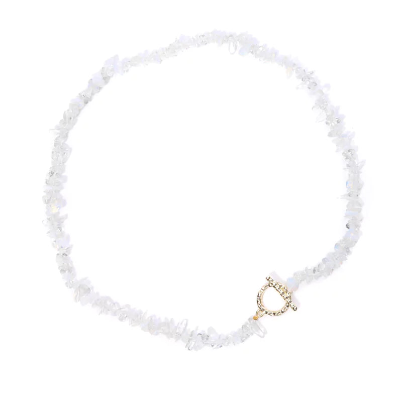 collier Pierres cristal de roche "Élégance", cadeau de lithothérapie pour homme, femme et ados
