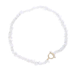 collier Pierres cristal de roche "Élégance", cadeau de lithothérapie pour homme, femme et ados