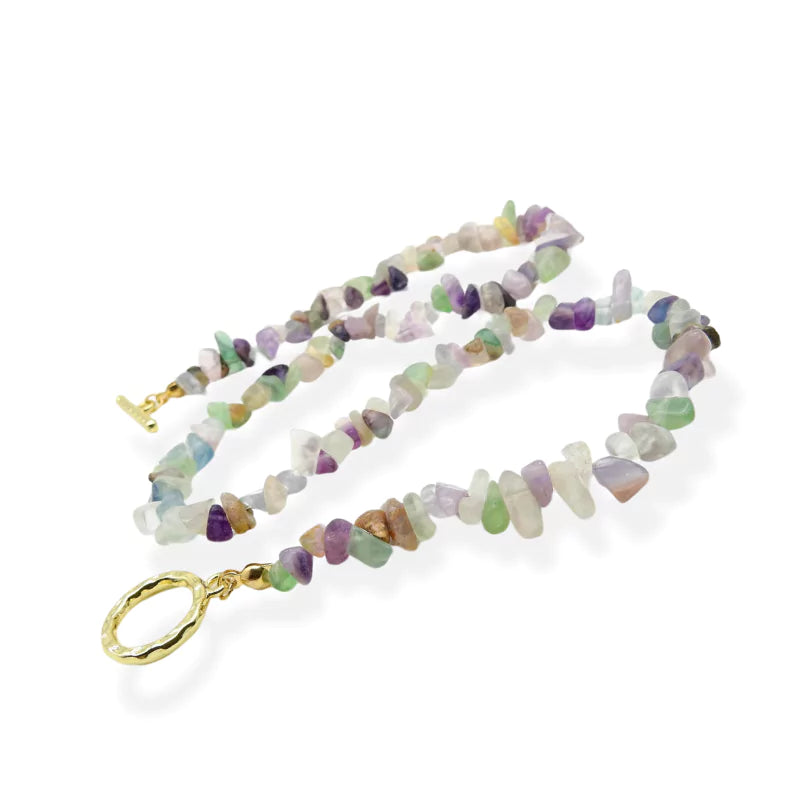 collier Pierres fluorite "Élégance", cadeau de lithothérapie pour homme, femme et ados 