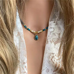 Collier Pierres Hématite et Apatite "Duetto" - Vignette | Lithothérapie Naturelle