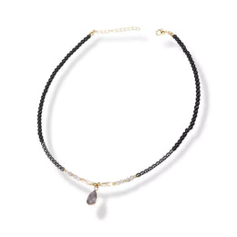 collier pierres Hématite et labradorite "duetto", cadeau lithothérapie femme