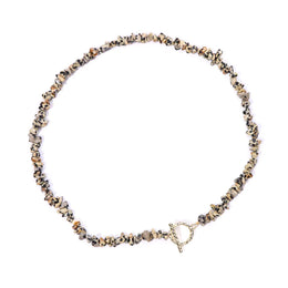 collier Pierres jaspe dalmatien "Élégance", cadeau de lithothérapie pour homme ou femme