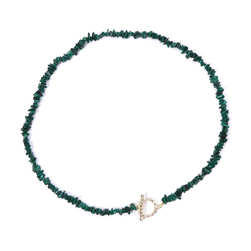 collier Pierres malachite "Élégance", cadeau de lithothérapie pour homme, femme et ados