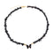 collier Pierres obsidienne et papillon "butterfly", cadeau de lithothérapie pour femme