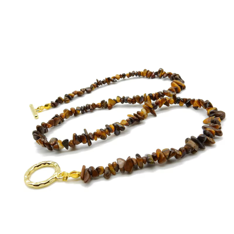 collier Pierres oeil de tigre "Élégance", cadeau de lithothérapie pour homme, femme et ados
