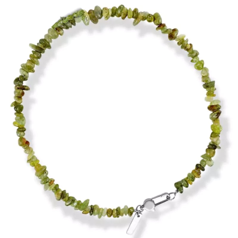 Collier Pierres péridot "Man", cadeau homme et ados garçon