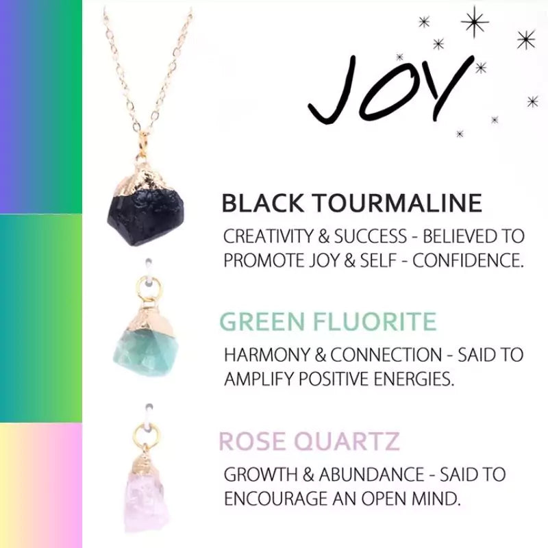 collier Pierres Tourmaline "Trio", cadeau de lithothérapie homme et femme