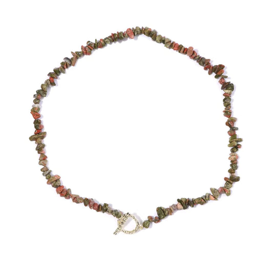 collier Pierres unakite "Élégance", cadeau de lithothérapie