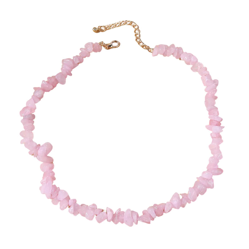 collier quartz rose réglable, cadeau lithothérapie homme, femme et ados