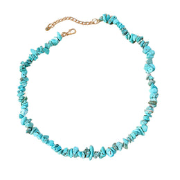 collier turquoise bleue réglable ,cadeau lithothérapie homme, femme et ados
