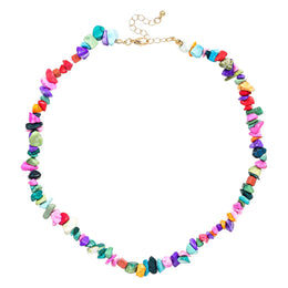 collier turquoise multicolore réglable, cadeau lithothérapie homme, femme et ados