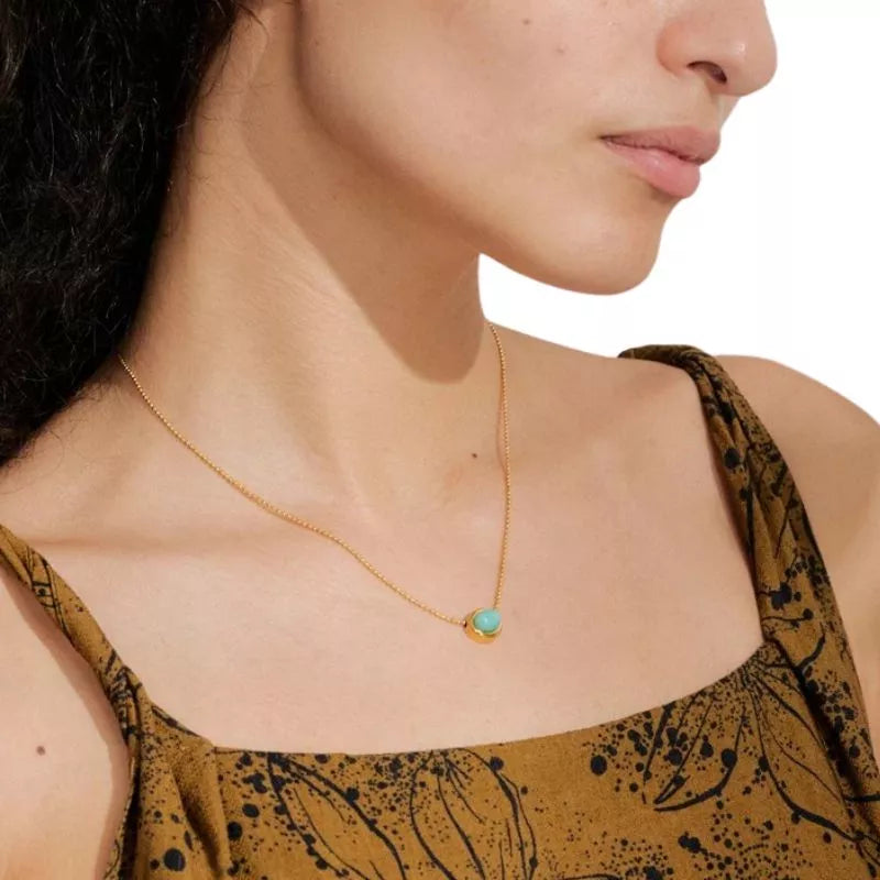 pendentif Amazonite "Larme Verte" cadeau femme