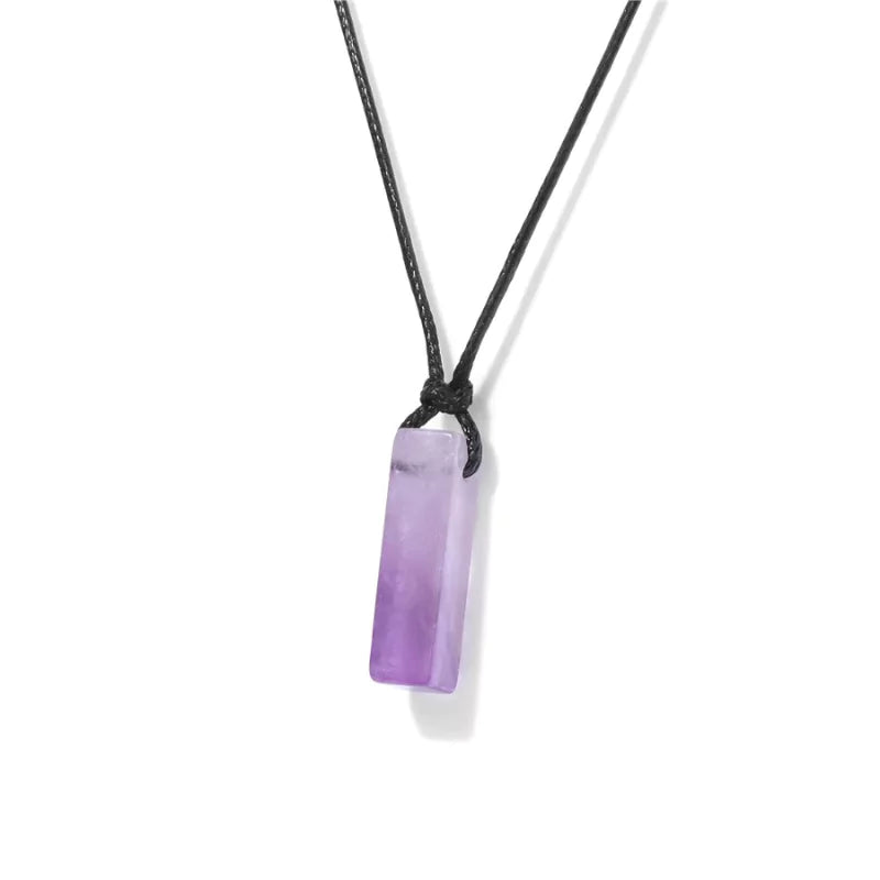 pendentif "Rectangle" Améthyste, cadeau de lithothérapie homme ou femme