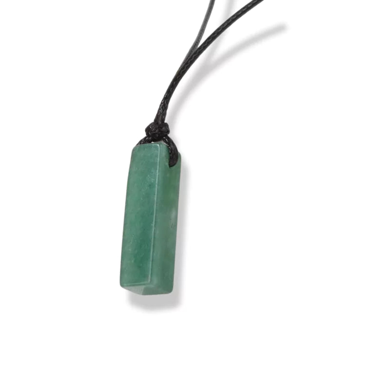 pendentif "Rectangle" Aventurine, cadeau de lithothérapie homme, femme et adolescent