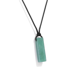 pendentif "Rectangle" Aventurine avec corde, cadeau de lithothérapie homme, femme et adolescent