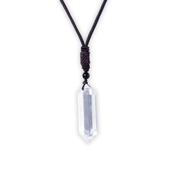 pendentif prisme de cristal de roche, cadeaude lithothérapie pour homme et femme