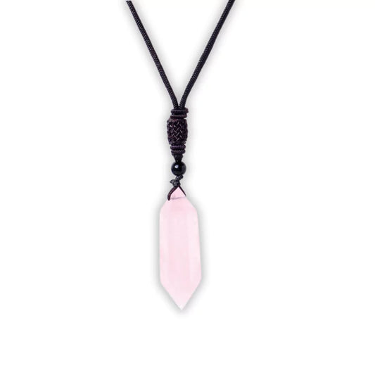 pendentif prisme de quartz rose, cadeaude lithothérapie