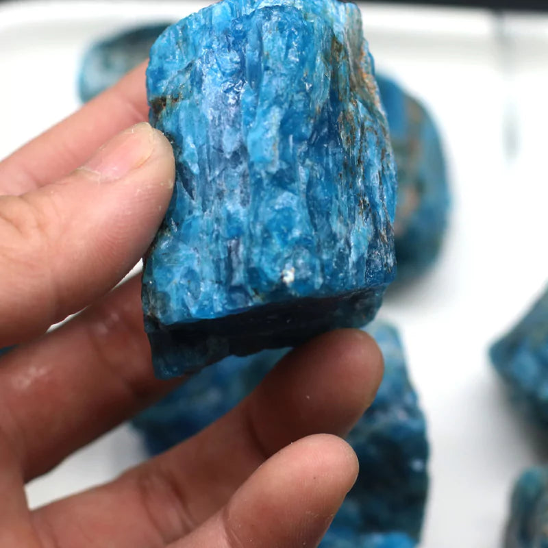 Pierres d'apatite brute, cadeau de lithothérapie pour homme ou femme