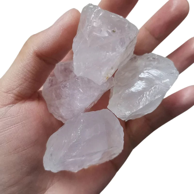 Pierres de cristal de roche brut 100 grammes, cadeau de lithothérapie pour homme ou femme