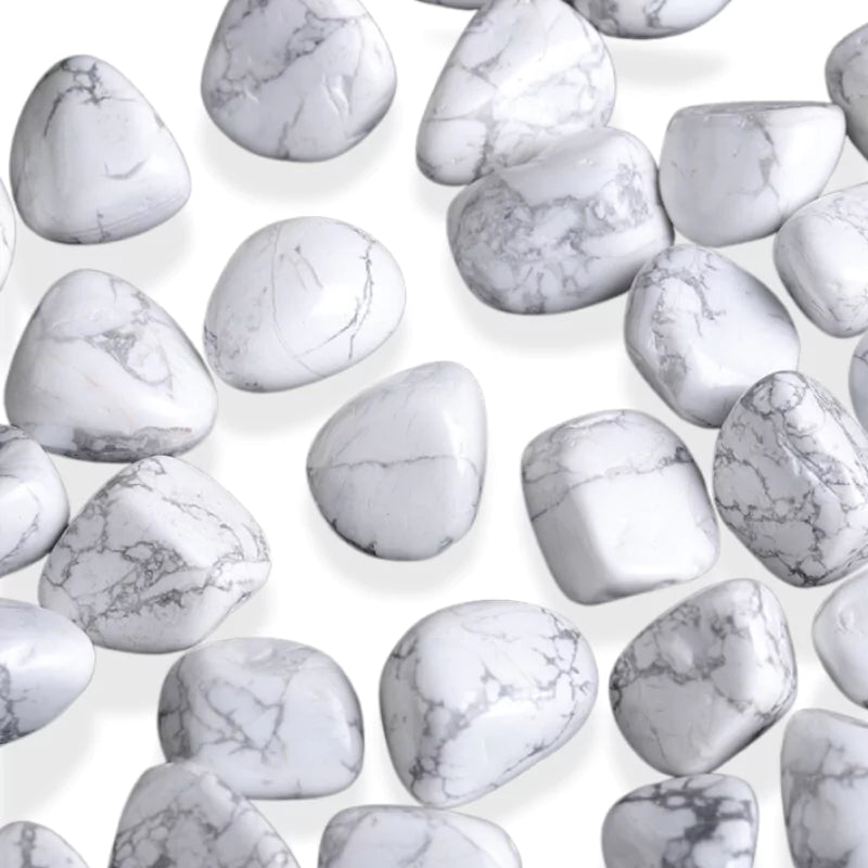 Pierres howlite blanche, cadeau lithothérapie femme homme
